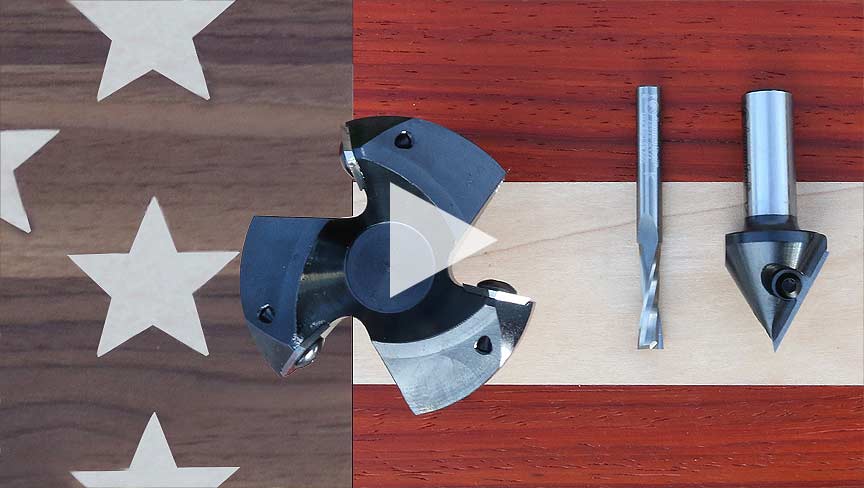 How To Make an American Flag in Wood using Amana Tool CNC Router Bits, Saw Blades and VCarve Pro