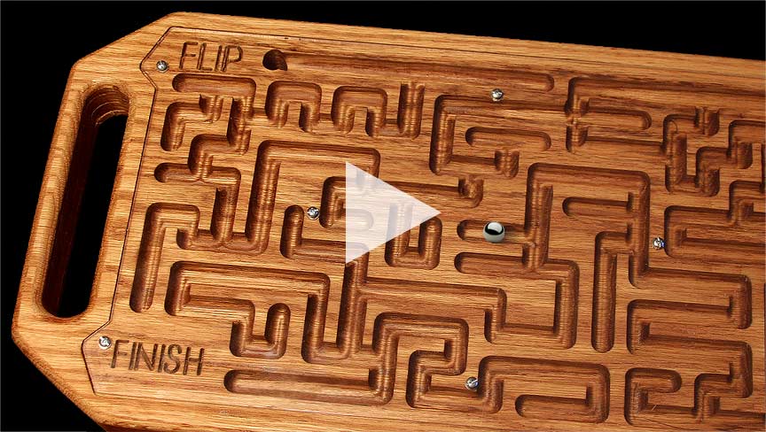 Wooden Game Maze Puzzle with Steel Ball Bearing CNC Project Using Amana Tool CNC Router Bits