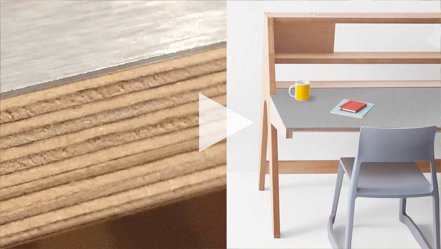 CNC Cut Plywood to Create Lift Standing Desk using Amana Tool Router Bits, designed by OpenDesk